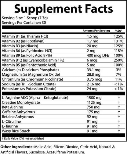 Nitric Shock Pre-Workout (Watermelon)